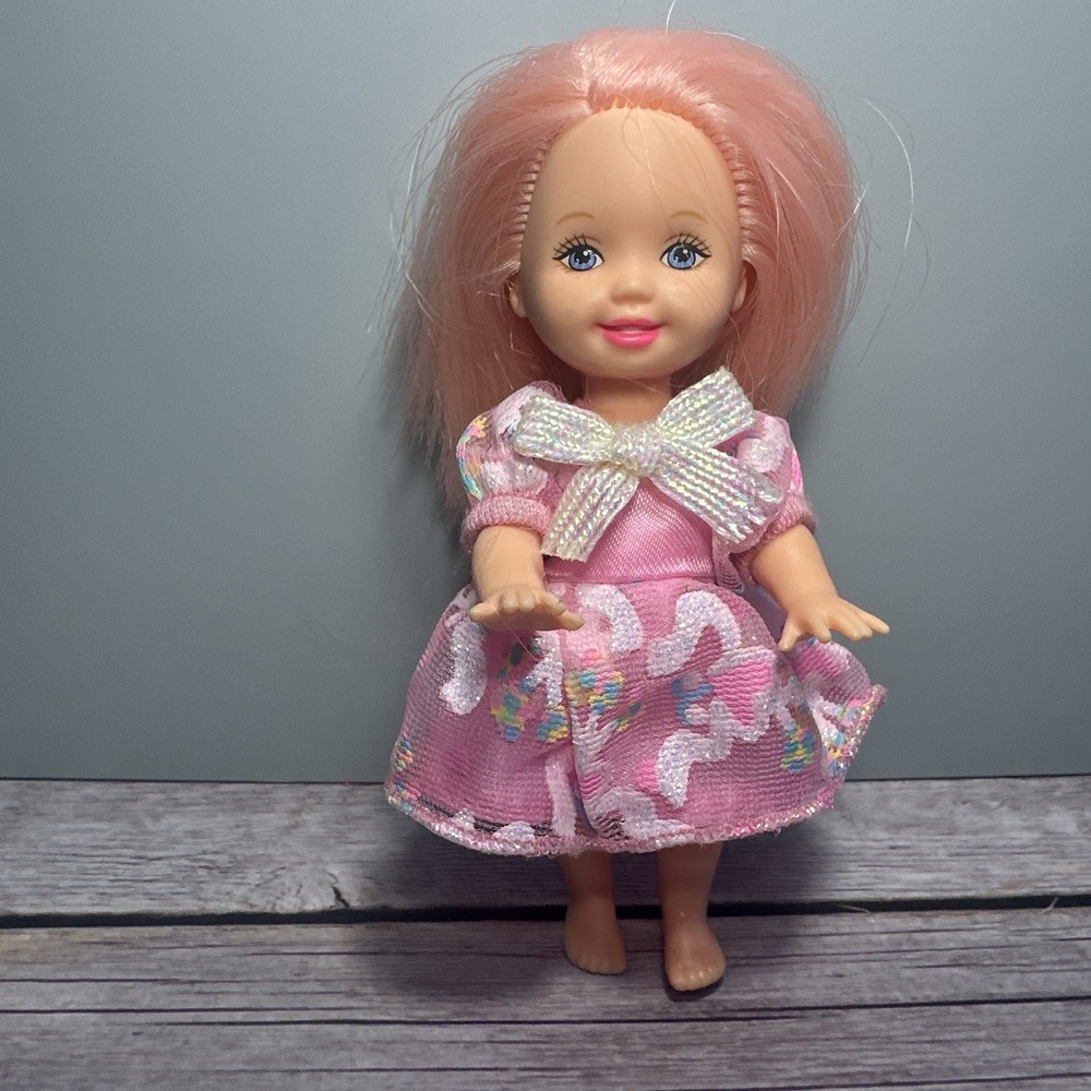 Vintage 1994 Mattel Kelly Barbie's Little Sister Pink Hair Blue Eyes